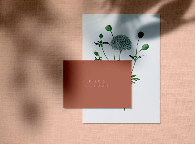 Pure Nature Design Card Mockups Psd