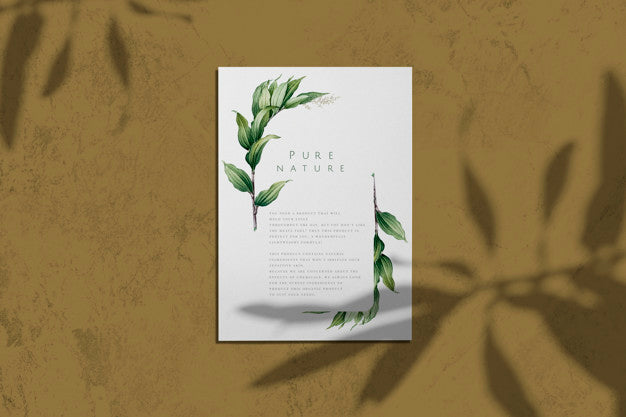 Pure Nature With Leaves Poster Mockup Psd