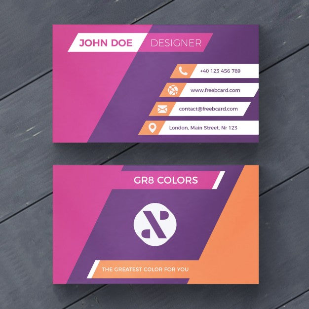 Purple And Orange Business Card Psd