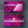 Purple Business Card With Triangle Shapes Psd