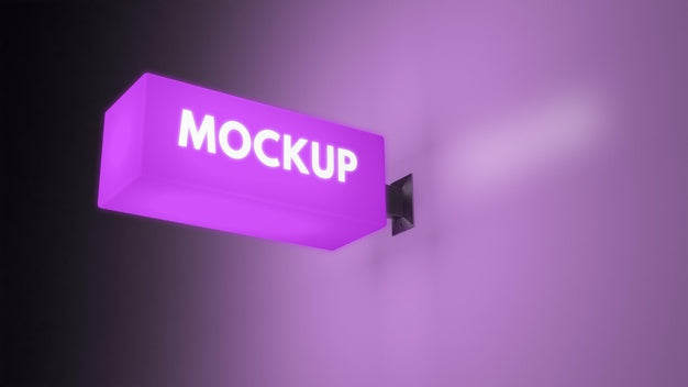 Purple Colour Night Business Sign Psd