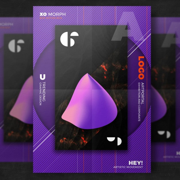 Purple Creative Poster Template Psd
