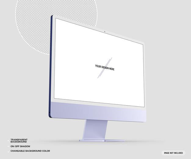 Purple Desktop Computer Mockup Psd