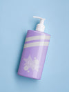 Purple Liquid Soap Bottle On Blue Background Psd