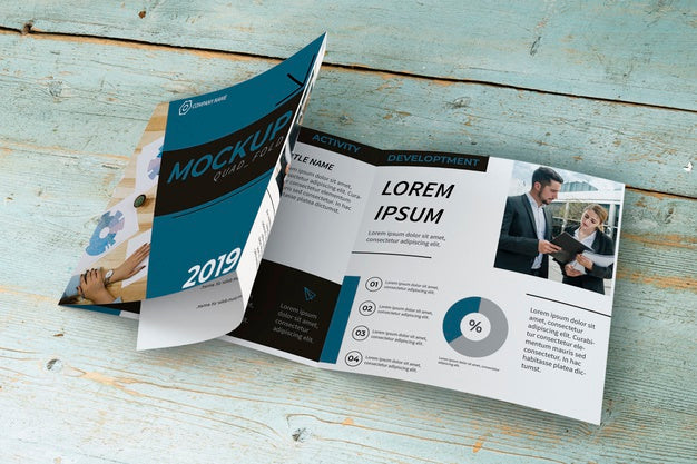 Quadfold Brochure Mockup Psd