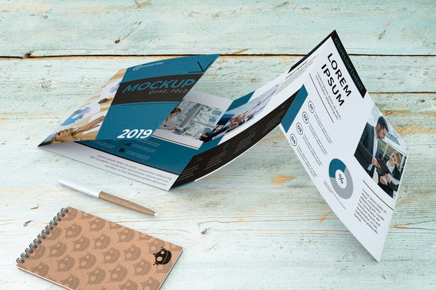 Quadfold Brochure Mockup Psd