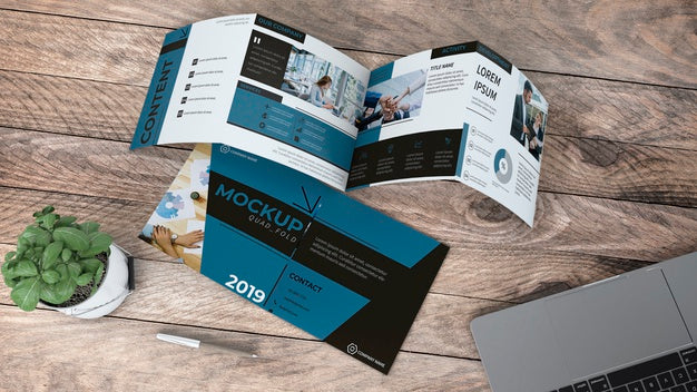 Quadfold Brochure Mockup Psd