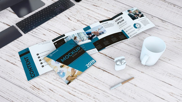 Quadfold Brochure Mockup Psd