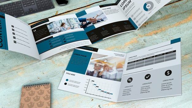Quadfold Brochure Mockup Psd