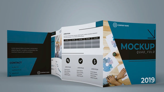 Quadfold Brochure Mockup Psd
