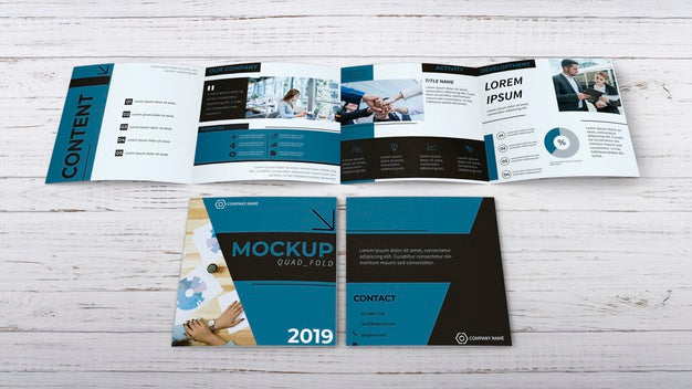 Quadfold Brochure Mockup Psd