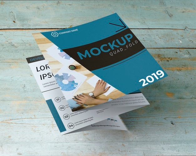 Quadfold Brochure Mockup Psd