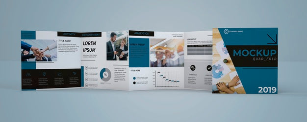 Quadfold Brochure Mockup Psd