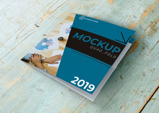 Quadfold Brochure Mockup Psd