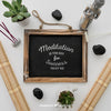 Quote On Chalkboard With Yoga Decoration Psd