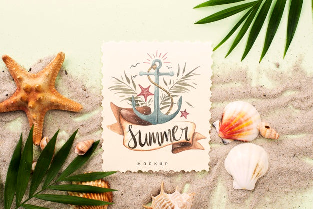 Quote With Nautical Summer Mock-Up Psd