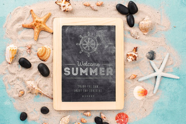 Quote With Nautical Summer On Chalkboard Psd