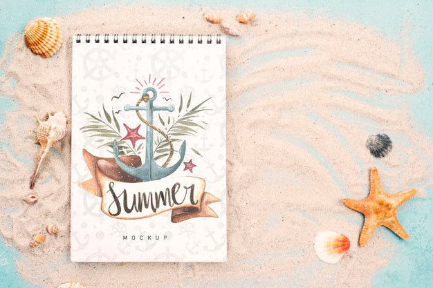 Quote With Nautical Summer On Notebook Psd