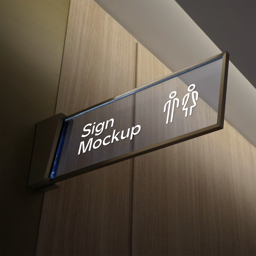 Ractangle Sign Psd Mockup