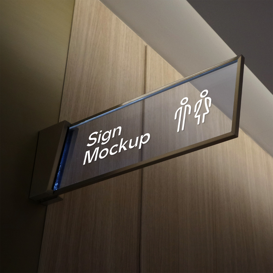 Ractangle Sign Psd Mockup