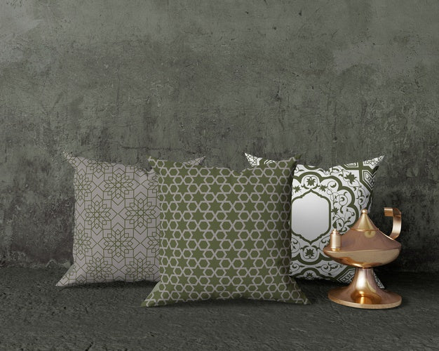 Ramadan Arrangement Mock-Up With Pillows Psd
