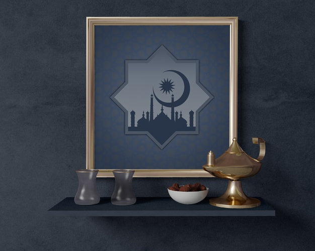 Ramadan Arrangement With Frame Mock-Up Psd