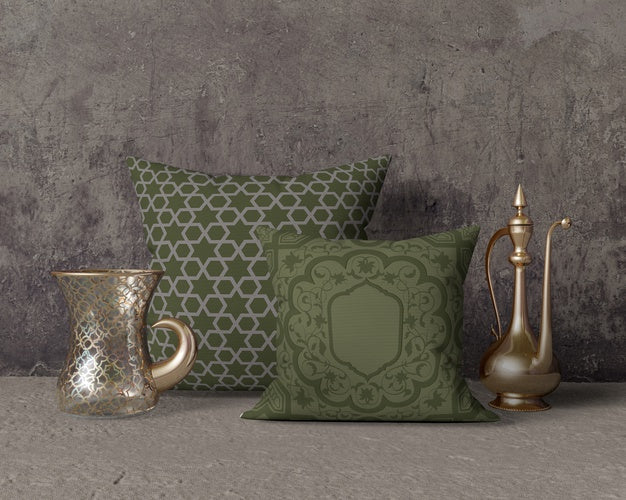 Ramadan Composition Mock-Up With Pillows Psd