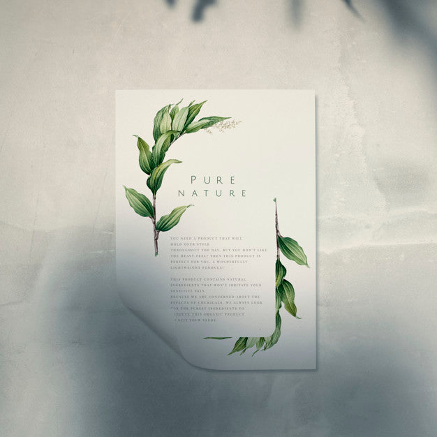 Ready To Use Poster Mockup With A Leaf Psd