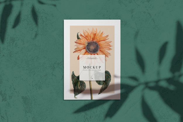 Ready To Use Sunflower Card Mockup Psd