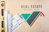 Real Estate Slogan With Building Plans Psd