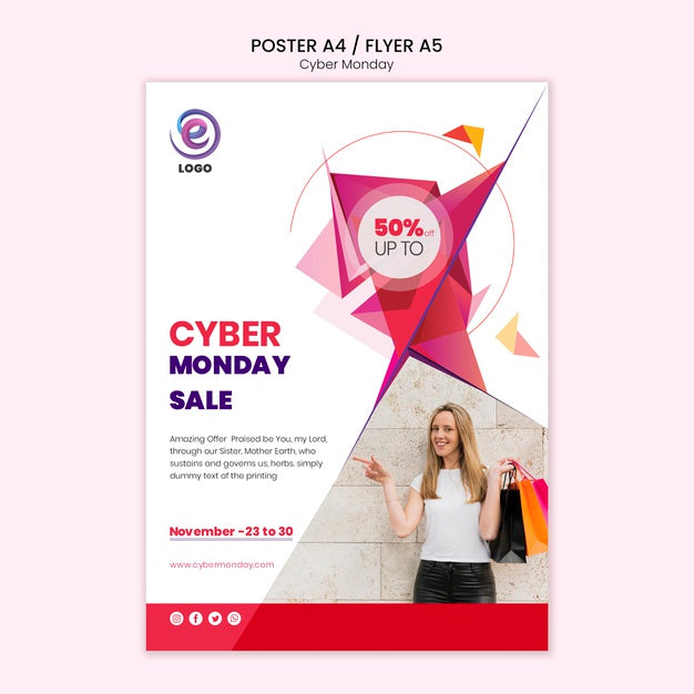 Realcyber Monday Poster Template Psd