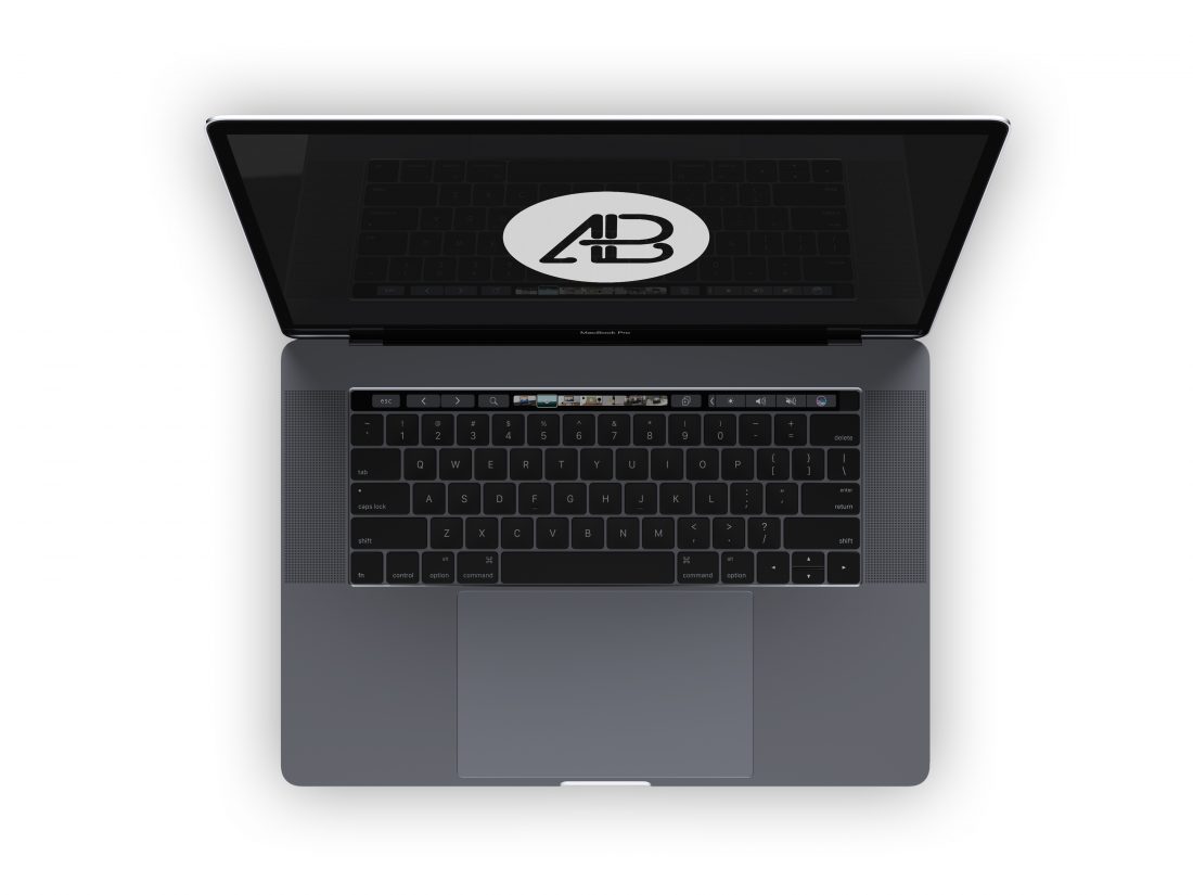 Realistic 2016 Space Gray Macbook Pro Mockup Vol.4