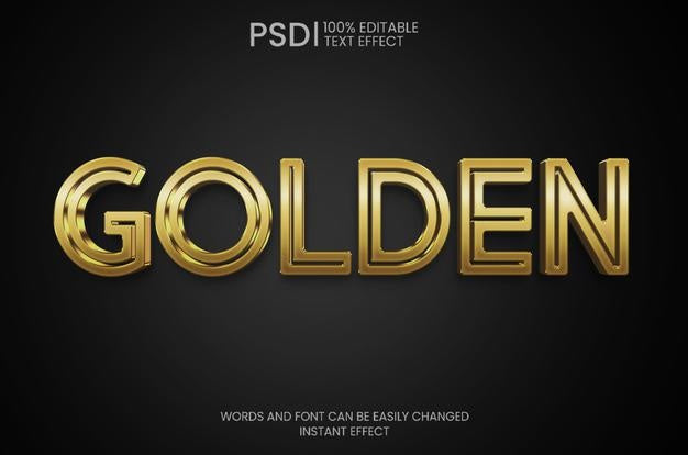 Realistic 3D Golden Text Effect Psd
