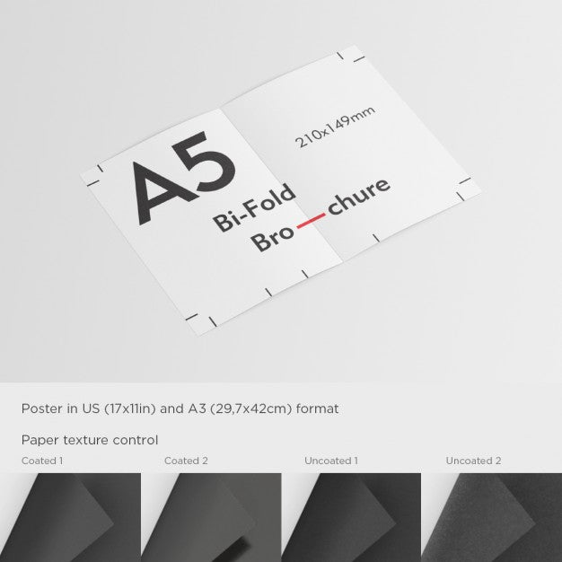 Realistic A5 Flyer Mock Up Psd