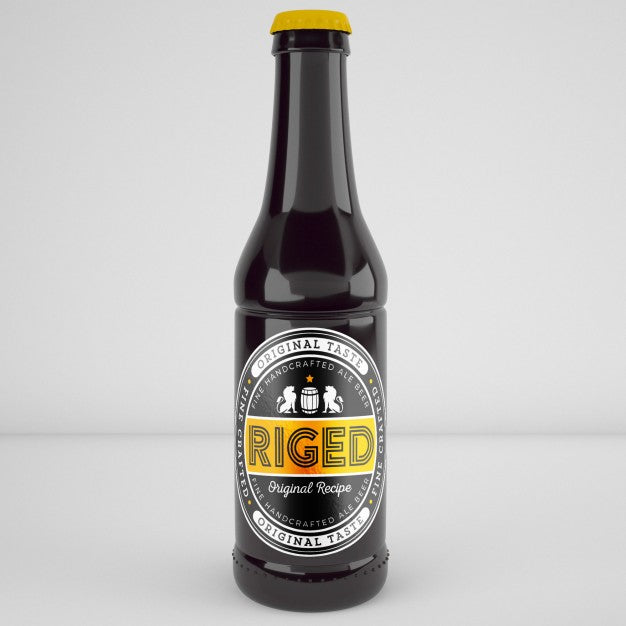 Realistic Beer Bottle Mockup Psd