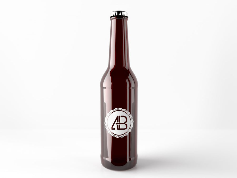 Realistic Beer Bottle Mockup