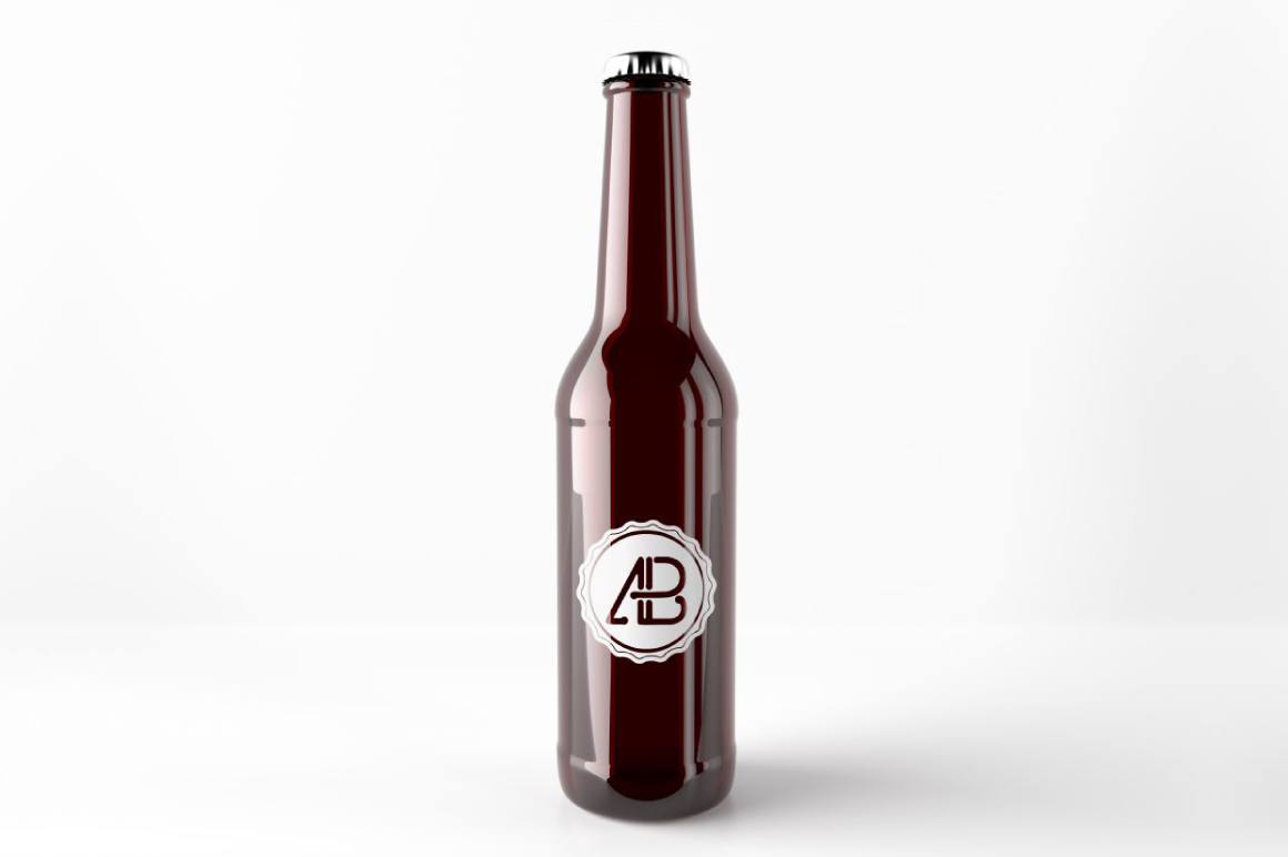 Realistic Beer Bottle Mockup