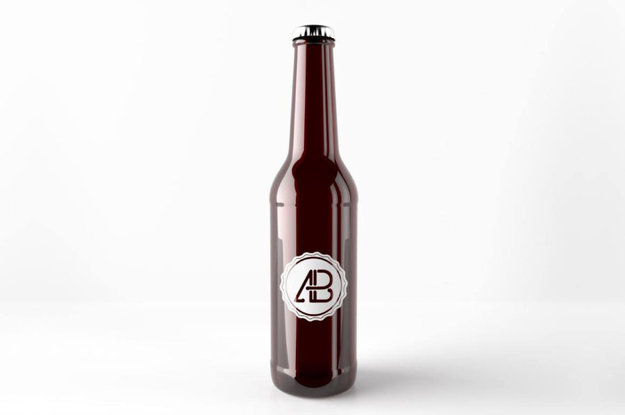 Realistic Beer Bottle Mockup
