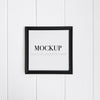 Realistic Black Frame On White Wall For Mockup Psd