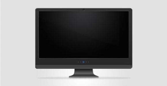 Realistic Dark Tv Monitor Psd