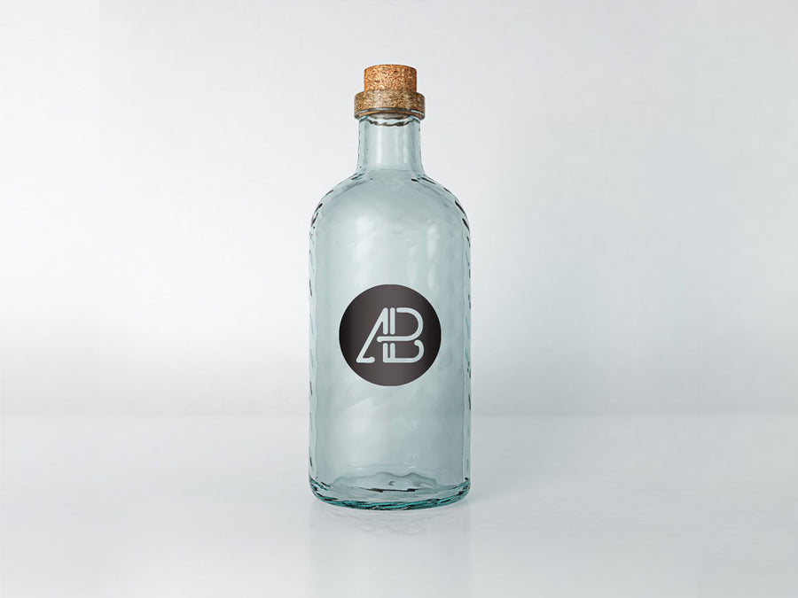 Realistic Glass Bottle Mockup