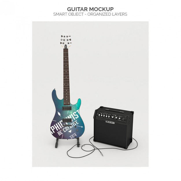Realistic Guitar Mock Up Psd