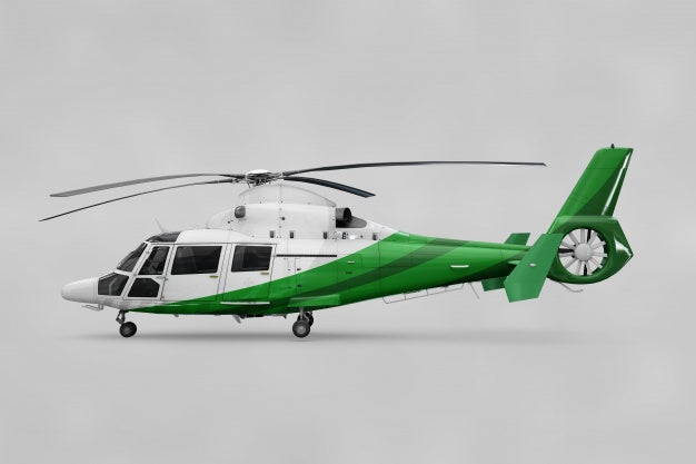 Realistic Helicopter Mockup Psd