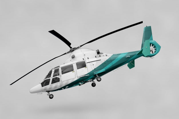 Realistic Helicopter Mockup Psd