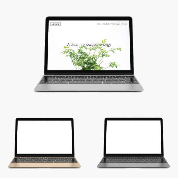 Realistic Laptop Mock Up Psd