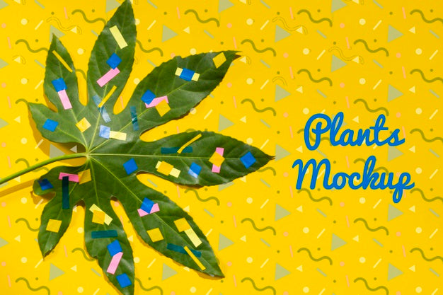 Realistic Leave With Paint Mock-Up Psd