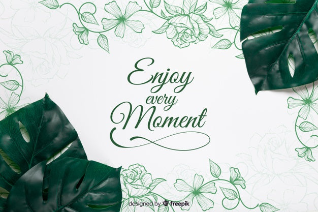 Realistic Leaves In Corner On Paper With Message Psd