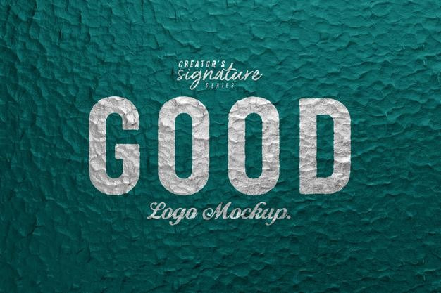 Realistic Logo Mockup On Grunge Surface Concrete Wall Branding Sign Logo Mockup Template Psd