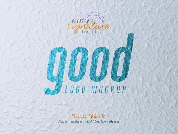 Realistic Logo Mockup On Grunge Surface Concrete Wall Branding Sign Logo Mockup Template Psd