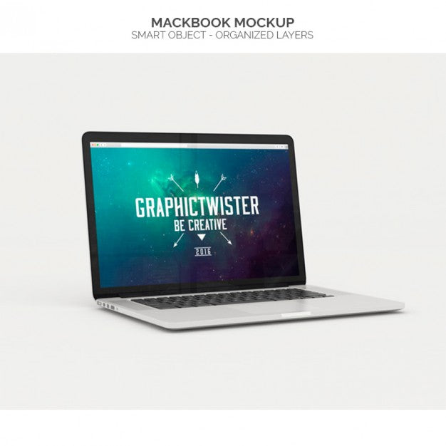 Realistic Macbook Mock Up Psd